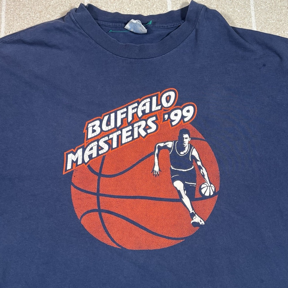 Vintage 1999 Buffalo Ny Masters Basketball Tshirt Size 2XL - Picture 2 of 6